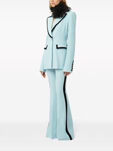 Nina Ricci velvet-trim flared trousers - Blauw