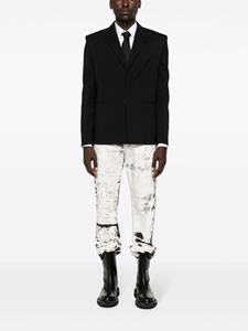 Alexander McQueen abstract-print straight-leg jeans - Zwart