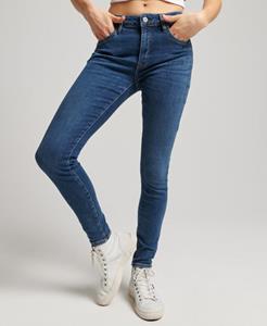 Superdry Female Vintage Skinny Jeans van Biologisch Katoen met Middelhoge Taille Donkerblauw