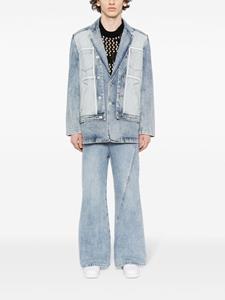 Feng Chen Wang Jeans met wijde pijpen en gekruiste tailleband - Blauw