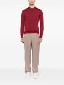 John Smedley long-sleeve wool polo shirt - Rood