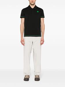 Moncler logo-patch cotton polo shirt - Zwart