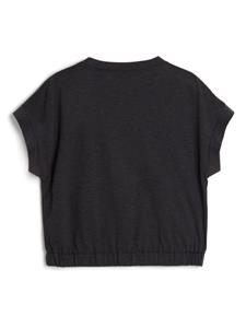 Brunello Cucinelli Kids Katoenen T-shirt met tekst - Zwart