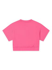 Moschino Kids Chain Neckless cotton-jersey T-shirt - Roze