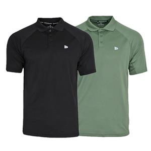 Donnay Donnay Heren - 2-Pack - Sport Polo Bjorn - Zwart & Jungle Green