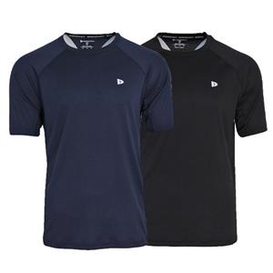 Donnay Donnay Heren - 2-Pack - Sport T-shirt André - Navy & Zwart