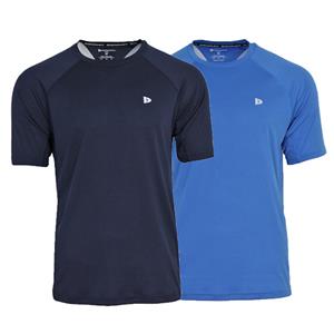 Donnay Donnay Heren - 2-Pack - Sport T-shirt André - Navy & True Blue