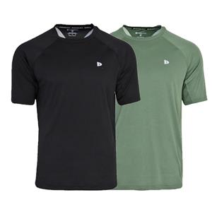 Donnay Donnay Heren - 2-Pack - Sport T-shirt André - Zwart & Jungle Green