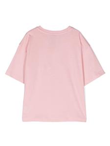Dolce & Gabbana Kids Katoenen T-shirt met logopatch - Roze