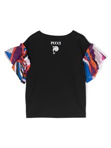 PUCCI Junior Katoenen T-shirt met print - Zwart