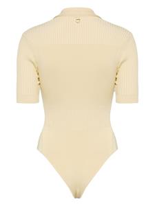 Jacquemus rib-knit short-sleeve body - Geel