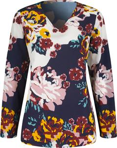 Your Look... for less! Dames Comfortabele blouse marine/wijnrood geprint Größe