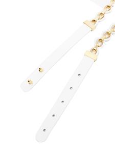 Maje Clover leather and chain-link belt - Wit