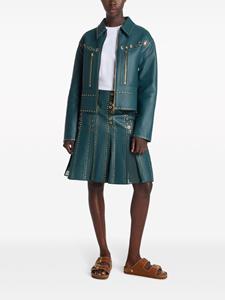 St. John stud-embellished leather skirt - Blauw