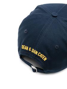 Dsquared2 logo-patch cotton baseball cap - Blauw