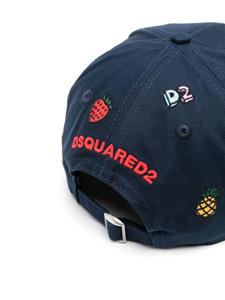 Dsquared2 embroidered cotton baseball cap - Blauw