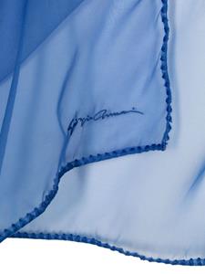 Giorgio Armani Semi-doorzichtige sjaal met logo - Blauw