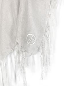 Giorgio Armani Sjaal met geborduurd logo - Grijs