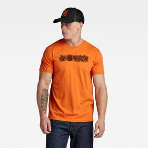 G-Star RAW Distressed Logo T-Shirt - Oranje - Heren