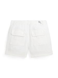 Ralph Lauren Kids Geplooide linnen shorts - Wit