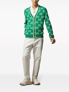 Gucci GG-intarsia cotton cardigan - Groen