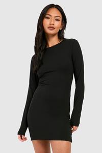Boohoo Premium Super Soft Long Sleeve Bodycon Mini Dress, Black