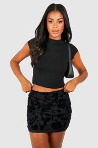 Boohoo Devore Mini Skirt, Black