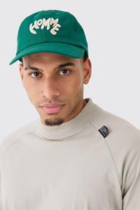 Boohoo Homme Embroidered Cap In Green, Green