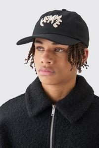 Boohoo Homme Embroidered Cap In Black, Black