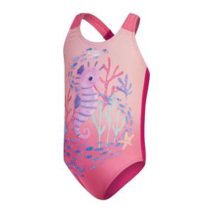 Speedo Digital bedruckter Badeanzug für Mädchen Pink/Koralle
