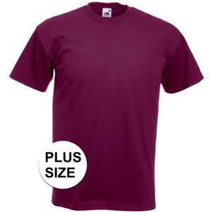 Fruit Of The Loom Set van 3x stuks grote maten basic bordeaux rood t-shirt voor heren