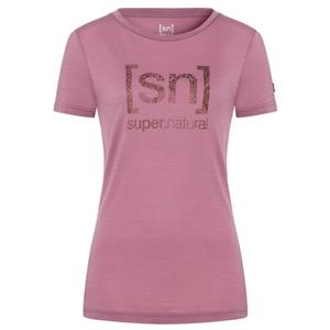 SUPER.NATURAL T-Shirt für Damen, Merino ARABESQUE Muster Print, casual
