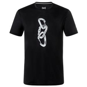 SUPER.NATURAL T-Shirt für Herren, Merino CARABINERI Kletter Motiv, atmungsaktiv