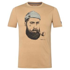 SUPER.NATURAL Print-Shirt für Herren, kurzam aus Merino M SN SAILOR TEE mit coolem Strand Motiv