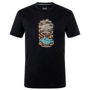 SUPER.NATURAL T-Shirt für Herren, Merino YES WE CANNED Camping Motiv, bunt