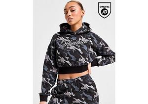 Hoodrich Eden All Over Print Crop Hoodie - Black- Dames