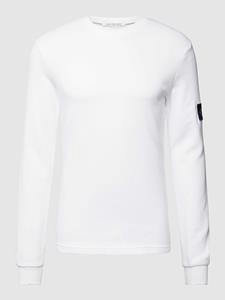 Calvin Klein Jeans Shirt met lange mouwen van katoen met structuurmotief, model 'WAFFLE'