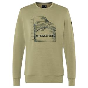 SUPER.NATURAL Sweatshirt für Herren, Merino 7 PEAKS Bergprint, no smell