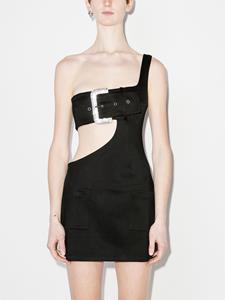 AREA Mini-jurk met kristallen gesp - Zwart