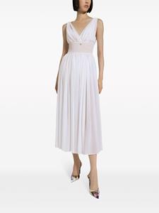 Dolce & Gabbana Midi-jurk met gesmockt vlak - Wit