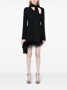 De La Vali Mini-jurk met veren afwerking - Zwart