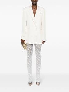 Alessandra Rich floral-lace semi-sheer leggings - Wit