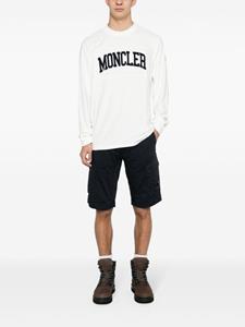 Moncler logo-embroidered cotton sweatshirt - Wit