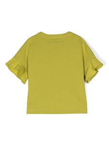 Emporio Armani Kids Katoenen T-shirt met ruches - Groen