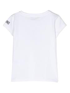 Moschino Kids slogan-print cotton T-shirt - Wit