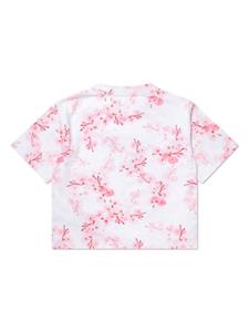 Guess kids T-shirt van stretch-katoen met bloemenprint - Wit
