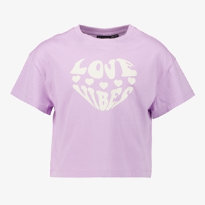 TwoDay meisjes T-shirt paars met tekst