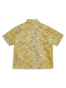 Versace Kids barocco-print silk shirt - Geel