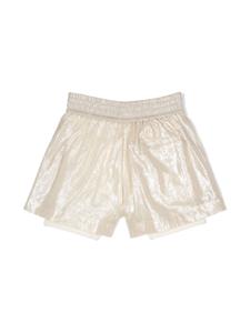 Brunello Cucinelli Kids lamé cotton shorts - Beige