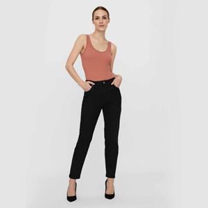 Vero Moda 5-pocket mom jeans van effen katoen met hoge taille Dames 